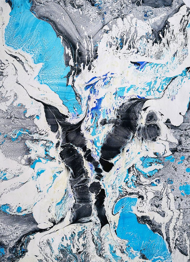 Hokusai Calling - oil on paper 140cm x 100cm