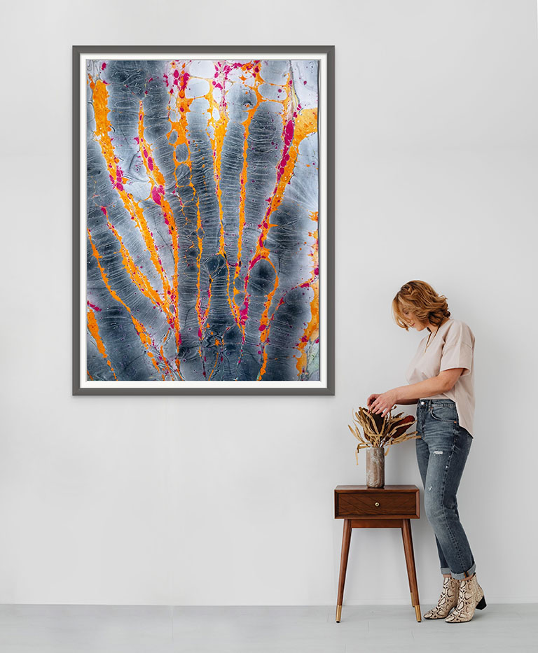 Uprising (Lava) - oil on paper 140cm x 100cm